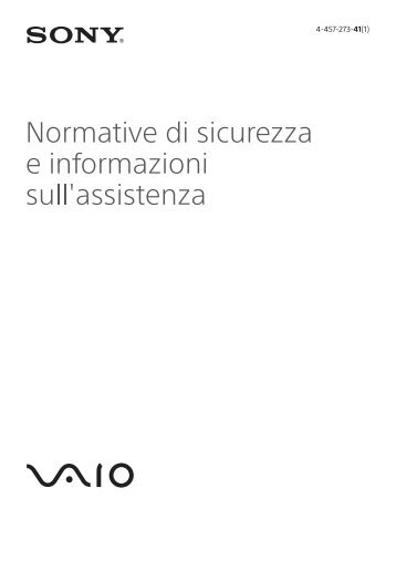 Sony SVE1513W1E - SVE1513W1E Documents de garantie Italien