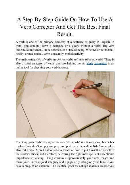 A Step-By-Step Guide on How to Use a Verb Corrector and Get the Best Result