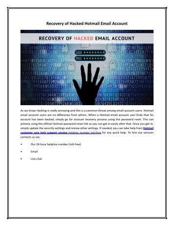 Recovery of Hacked Hotmail Email Account