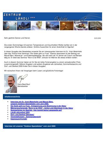 Newsletter 2009 06 - Zentrum Ländli