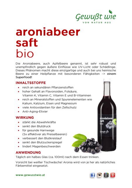 Aroniabeersaft