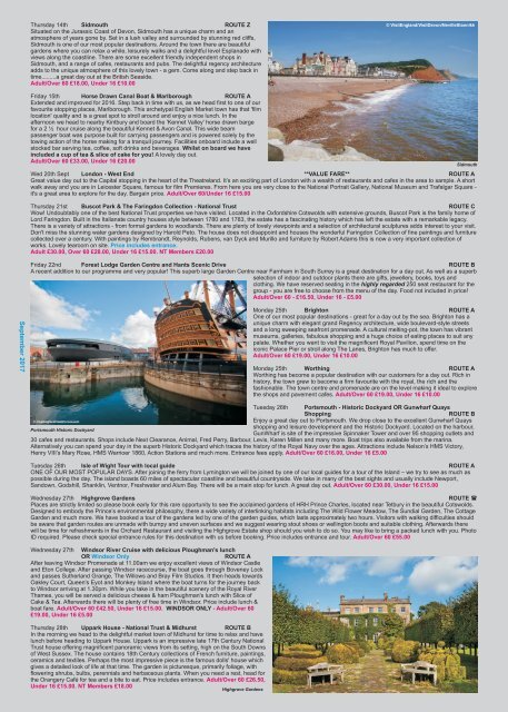 2017-18 -  Day Excursion Brochure edition