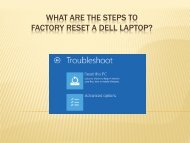 What are the steps to Factory reset a Dell laptop