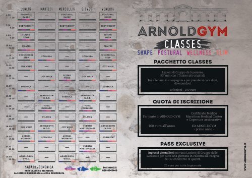 ARNOLDGYM - CLASSES Lezioni di Gruppo