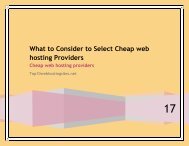 What to Consider to Select Cheap web hosting Providers