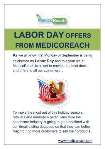 Labor Day Offers of up to 20% from MedicoReach