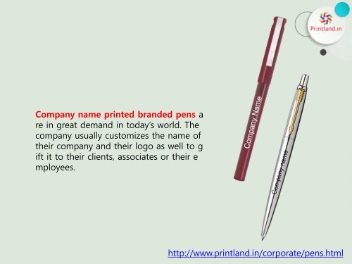 Buy Online Promotional or Corporate Bulk Pens with Logo Printing in India – PrintLand.in