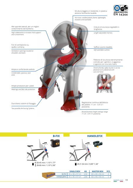 BELLELLI Catalogo Seggiolini Bici Auto 2018