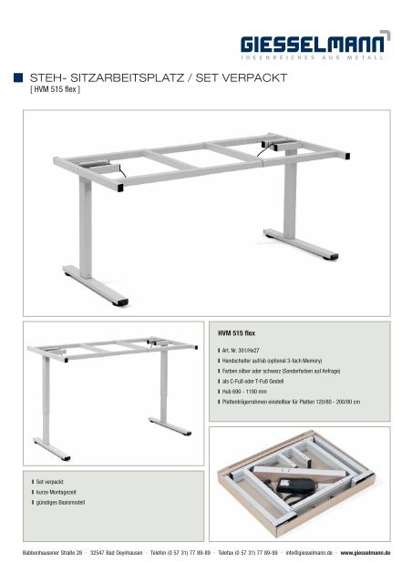 Giesselmann Tischgestelle