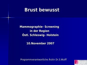 Screening in der Region Östl. Schleswig - UKSH ...