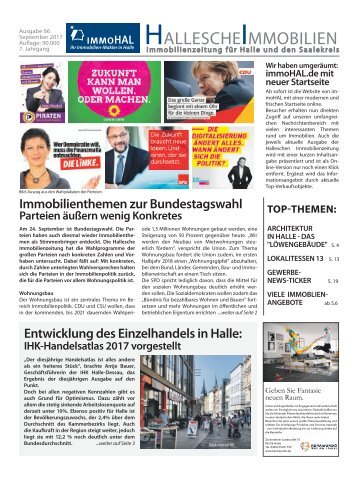 Hallesche Immobilien Zeitung - Ausgabe 66, September 2017