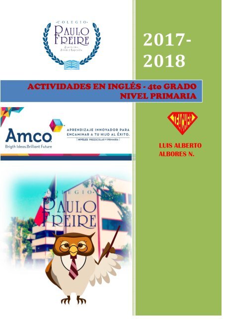 ACTIVIDADES 2017-2018 INGLÉS 4to GRADO