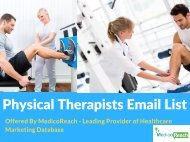 Physical Therapists Email List - MedicoReach