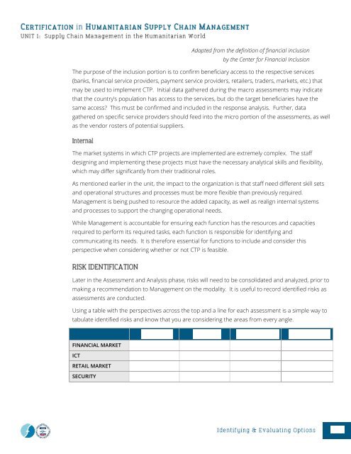 CHSCM 3.0 - Unit 1 - SCM in the Humanitarian World