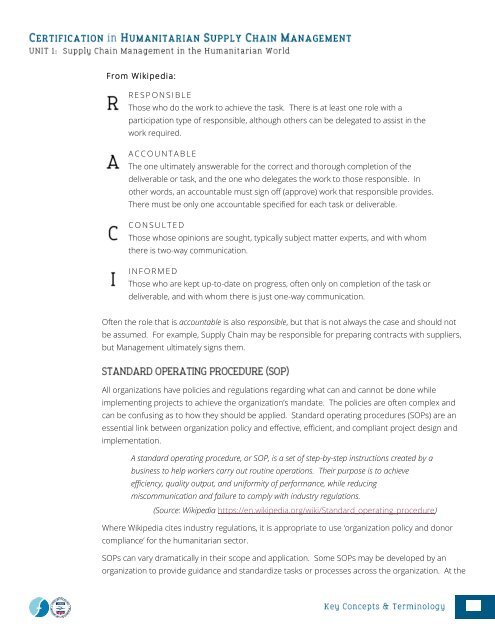 CHSCM 3.0 - Unit 1 - SCM in the Humanitarian World