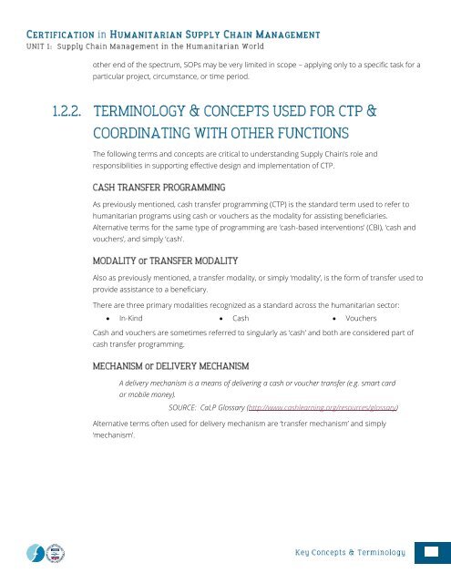 CHSCM 3.0 - Unit 1 - SCM in the Humanitarian World