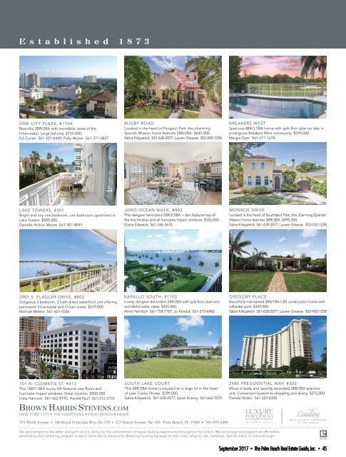 September 2017 Palm Beach Real Estate Guide