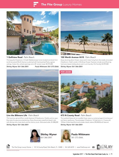 September 2017 Palm Beach Real Estate Guide