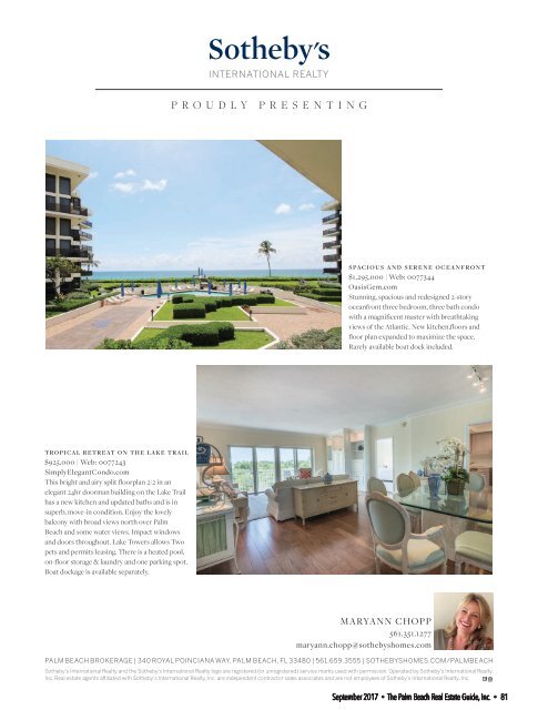 September 2017 Palm Beach Real Estate Guide