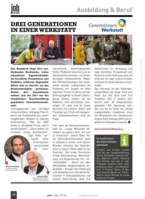 jobinsider No. 2 // Das Karrieremagazin für Osnabrück Stadt & Land