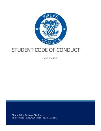 Final Student Code of Conduct - Cover and TOC 2017-2018