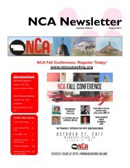 NCA Summer Newsletter 2017