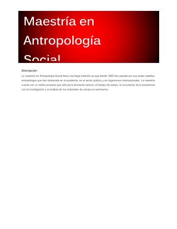 M. EN ANTROPOLOG+ìA SOCIAL