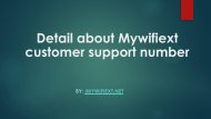 Detail about Mywifiext customer support number