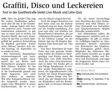 Graffiti, Disco und Leckereien