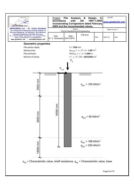 Sachpazis_Pile Analysis &amp; Design. Calculation according to EN 1997-1-2004