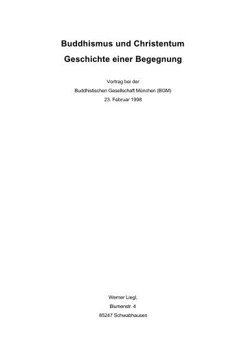 Buddhismus und Christentum Geschichte einer Begegnung