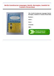 Get Free E-Book Berlitz Scandinavian Languages  Danish Norwegian Swedish for Travelers Phrase Book New Collection