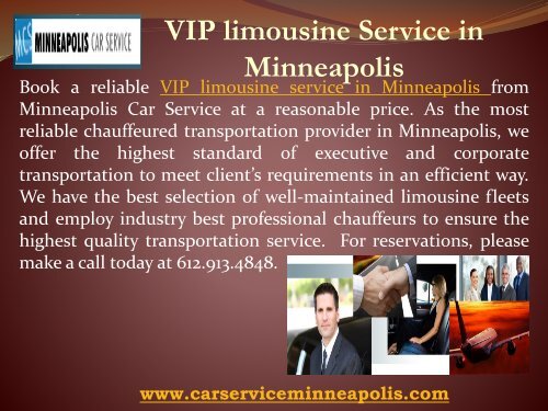 VIP limousine Service in Minneapolis