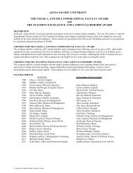 Faculty Award List - Azusa Pacific University
