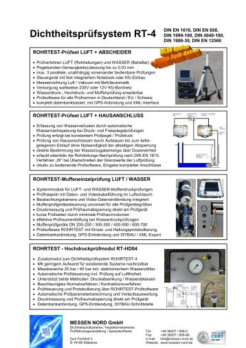 ROHRTEST-4: Das modulare Universal-Dichtheitsprüfsystem für Trink- und Abwassersysteme