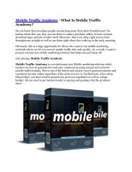 Mobile Traffic Academy review demo and premium bonus
