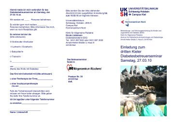 Weitere Informationen - UKSH Universitätsklinikum Schleswig ...