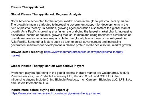 Global Plasma Therapy Market, 2016-2024