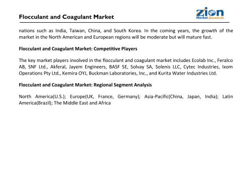 Flocculant and Coagulant Market, 2016 and 2021