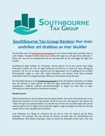 Southbourne Tax Group Review Hur man undviker att drabbas av mer skulder