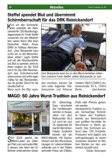 Unser Frohnau 86 (September 2017)