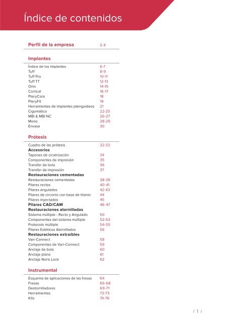 Noris Medical Spanish Product Catalog 2017