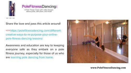 Different Creative Ways to Re-purpose Your Online Pole Fitness Dancing Lessons