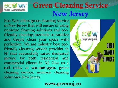 Green Cleaning Service in New Jersey