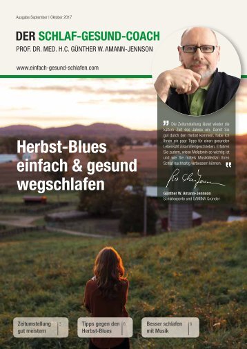 DER SCHLAF-GESUND-COACH | Ausgabe September & Oktober 2017