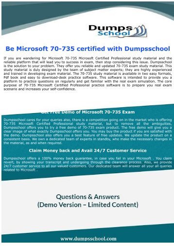 70-735 Microsoft Certified Professional Exam Questions