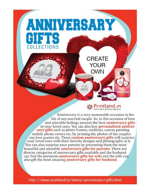 Anniversary Gifts For Parents - Buy First Wedding Anniversary Gifts for Husband and Wife with Photo Printed at Best Price Online in India