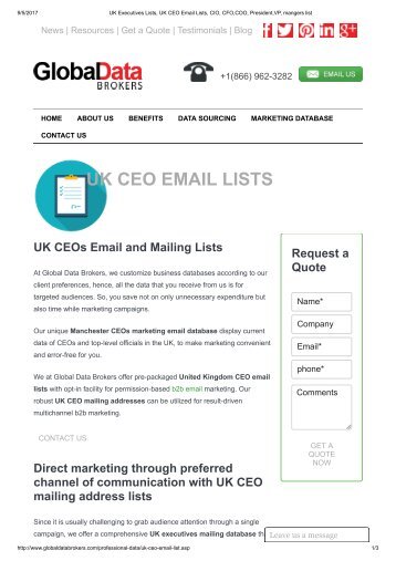 UK CEO Email List from Globaldatabrokers