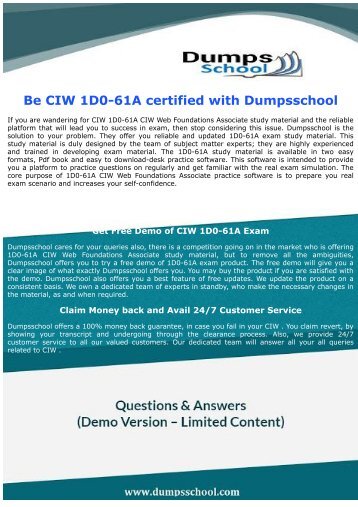 1D0-61A CIW Internet Business Associate Exam Questions