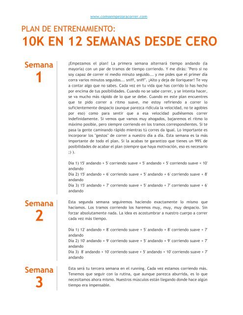 Rutina correr desde cero